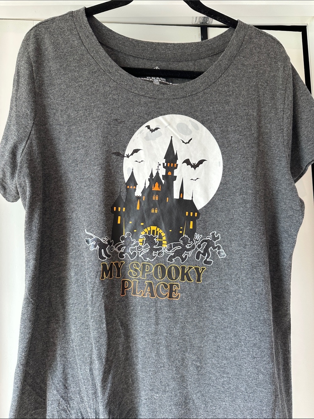 Gray 'My Spooky Place' Halloween Disney Castle Graphic Tee